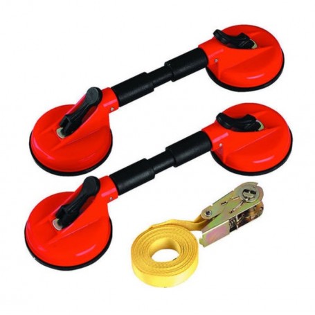 Set de ventuze cu articulatie si centura pentru montat parbrize