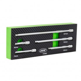 Set de prelungitoare cu patrat 1/4 si cap semirotund Set de prelungitoare cu patrat 1/4 si cap semirotund