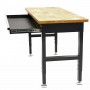 Banc de lucru cu blat din lemn masiv, reglabil pe inaltime 152 cm