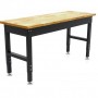 Banc de lucru cu blat din lemn masiv, reglabil pe inaltime 152 cm