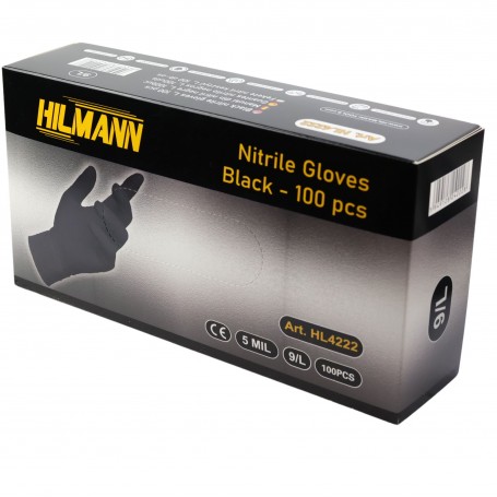 Manusi din nitril negre L set 100buc, HILMANN