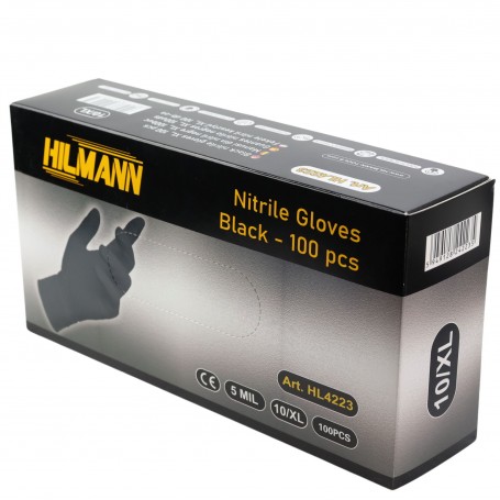 Manusi din nitril negre XL set 100buc, HILMANN