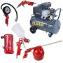 Pachet compresor de aer 50l 1.8kW 220V si set de 5 scule pneumatice