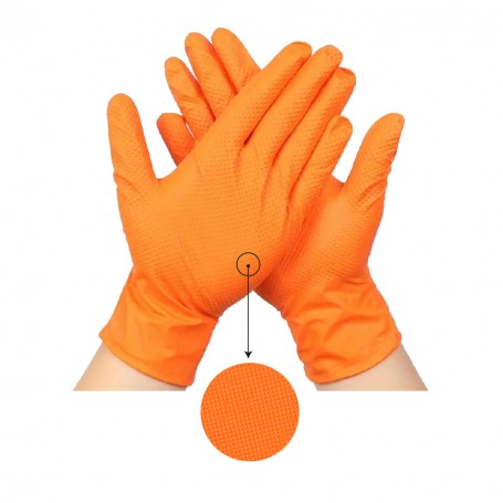 Manusi din nitril orange, 100 bucati, marime  L