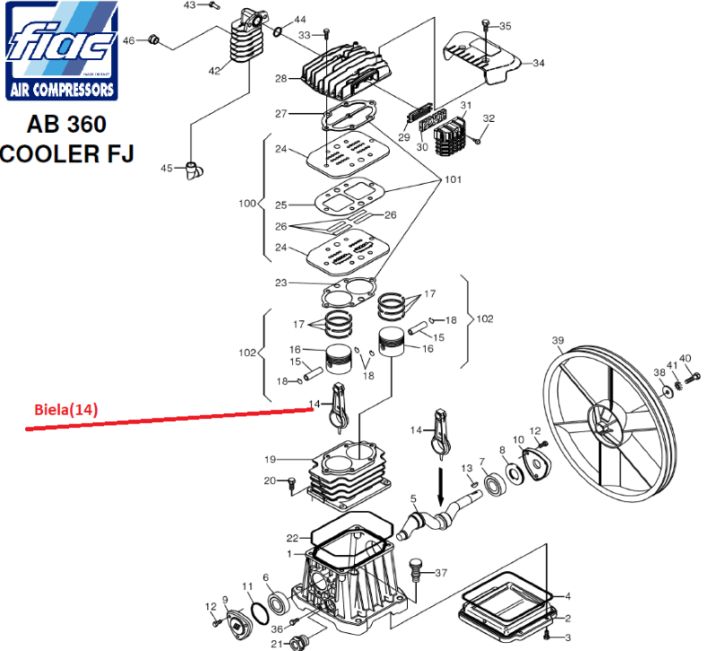 Biela pentru cap compresor AB 360 - Imagine secundara